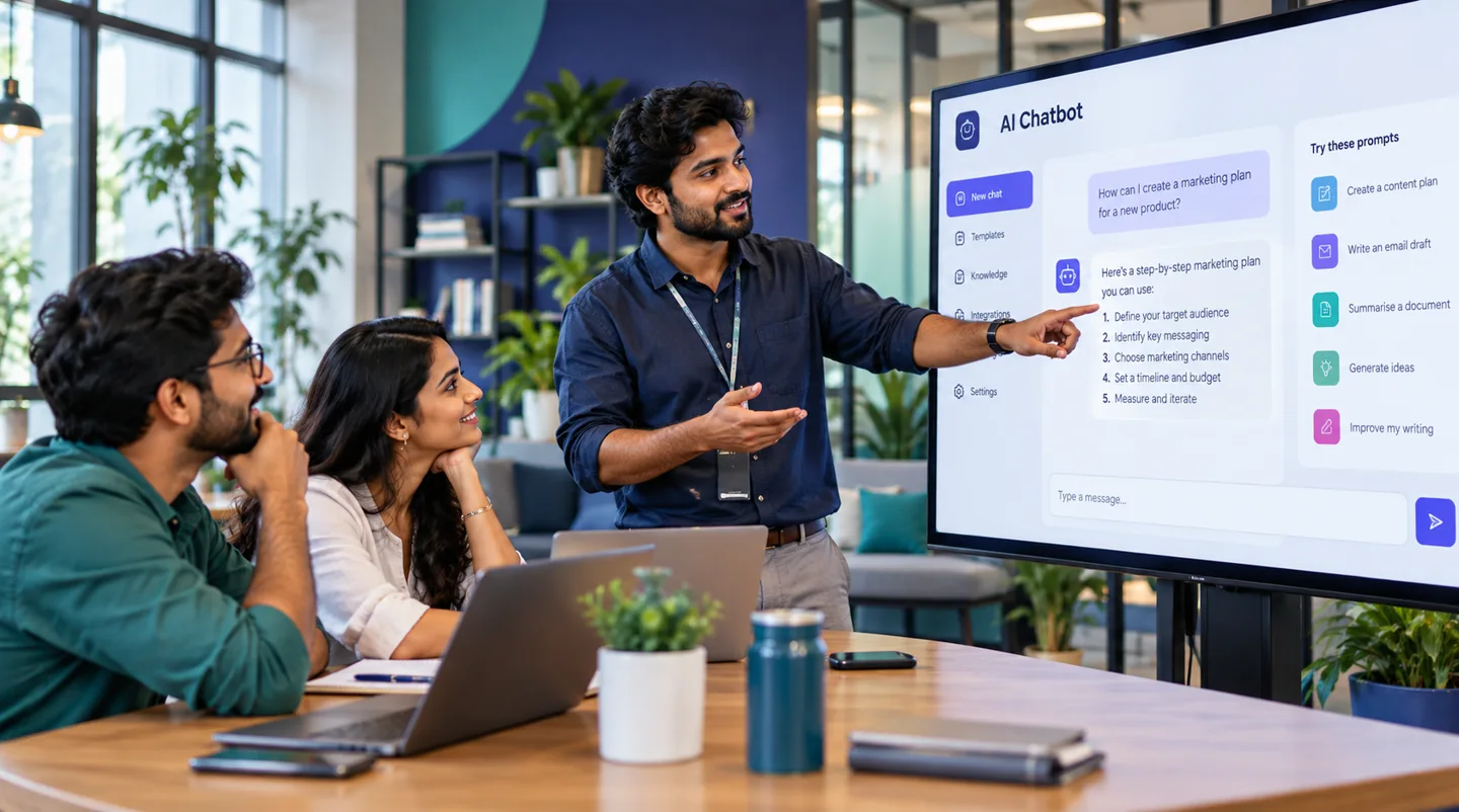 Illustration of ai tools mastery with Indian learners